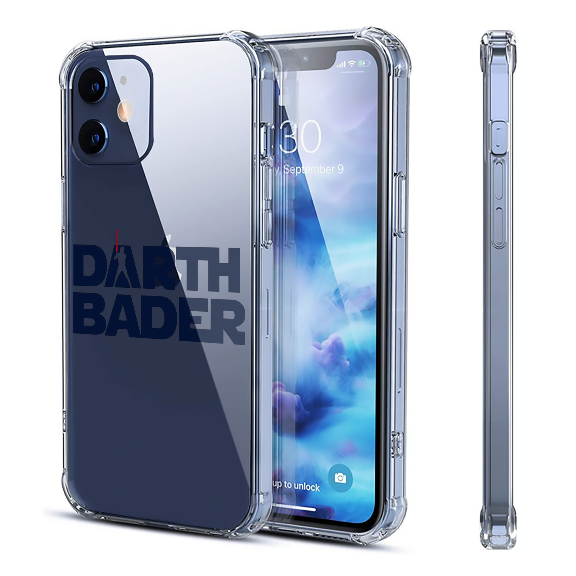 New York Yankees Harrison Bader Darth Bader Clear IPhone 12 Case – Soft TPU With UV Print – Enhanced Drop Protection, Precise Fit, Anti-Fingerprint, Customizable Design, Scratch-Resistant, Yellow-Resistant